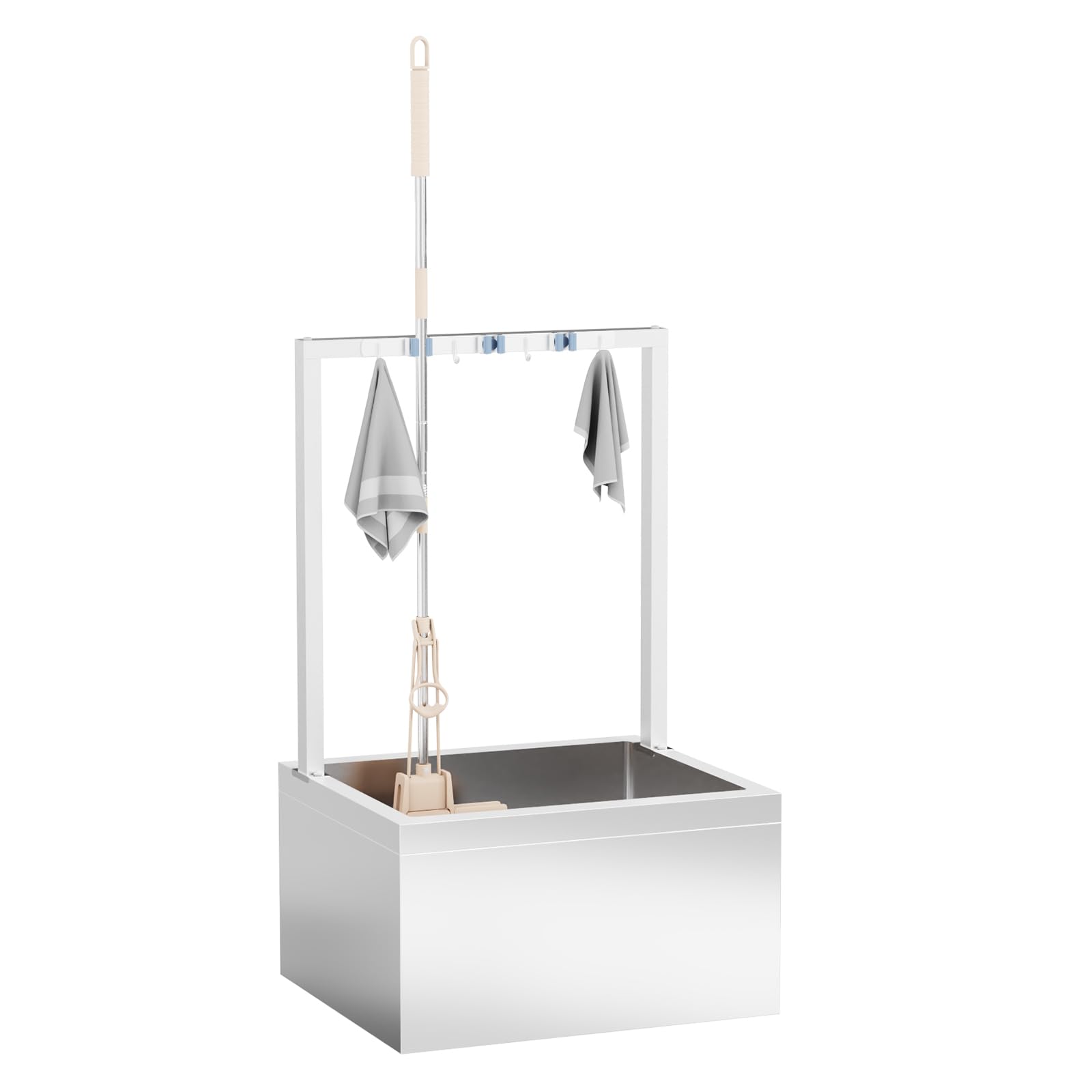 TONGMO Stainless Steel Floor Mop Sink, Mop sink with Cleaning Tool